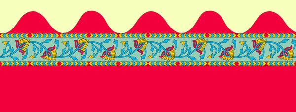 Indyjska tradycyjna granica z czerwonym kolorem — Zdjęcie stockowe