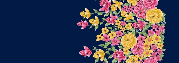 Navy arka plan ile Dikişsiz güzel çiçek