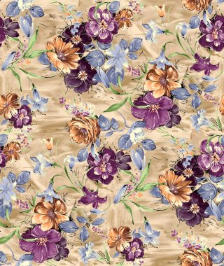 dijital arka plan ile dikişsiz vintage çiçek