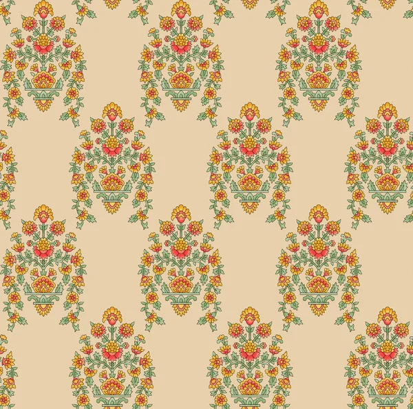 Seamless Indian mughal flower motif — Stock Photo, Image
