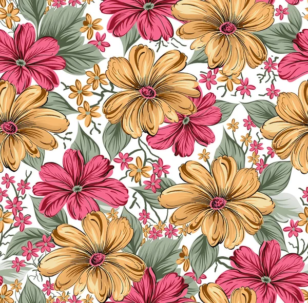 Nahtlos schönes Blumenmuster-Design — Stockfoto