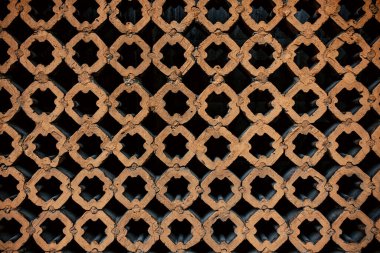 Yuvarlak şekilli tuğla duvar.