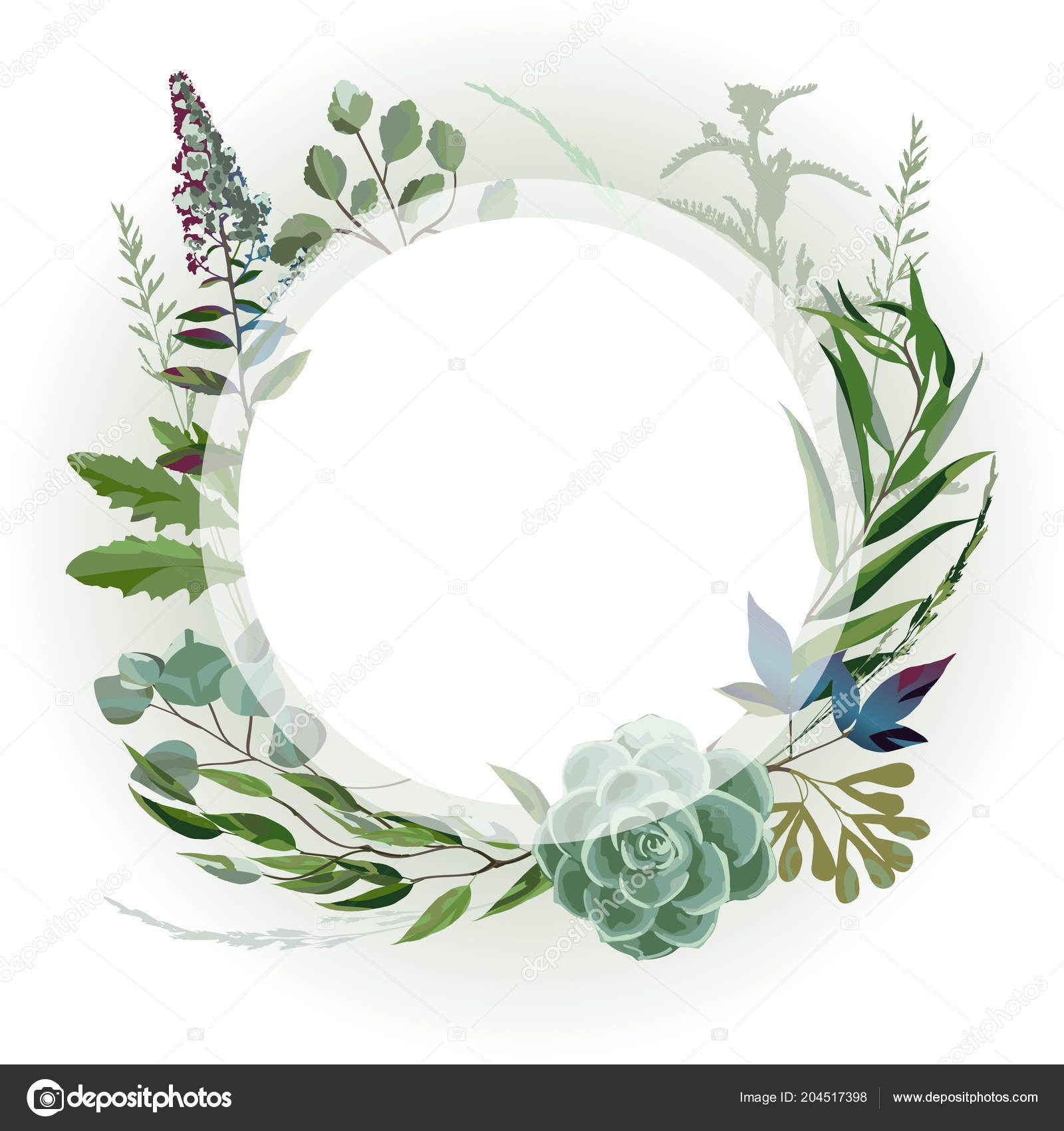 Download Wedding Invitation Frame Leaves Succulents Twigs Plants ...