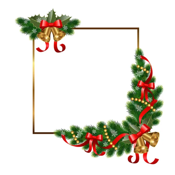 Fundo Natal Com Decorações Abeto Elementos Decorativos Ilustração Vetorial — Vetor de Stock