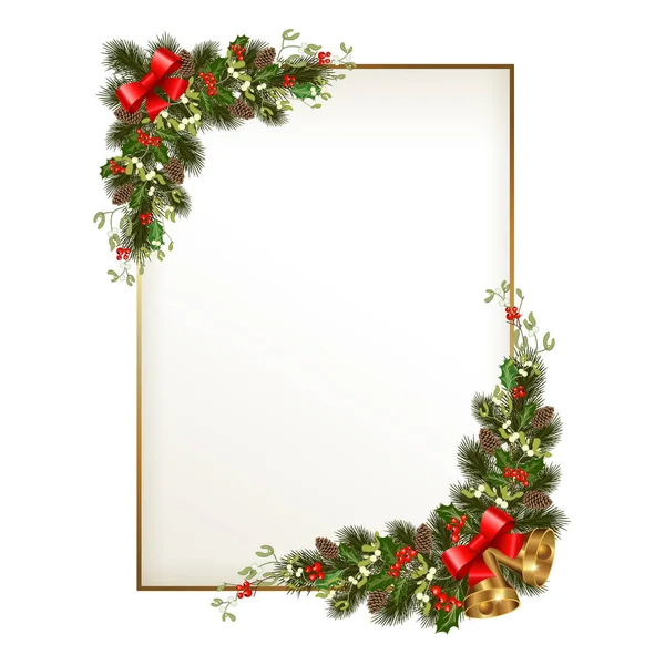 Christmas frame with garland — Stock Vector