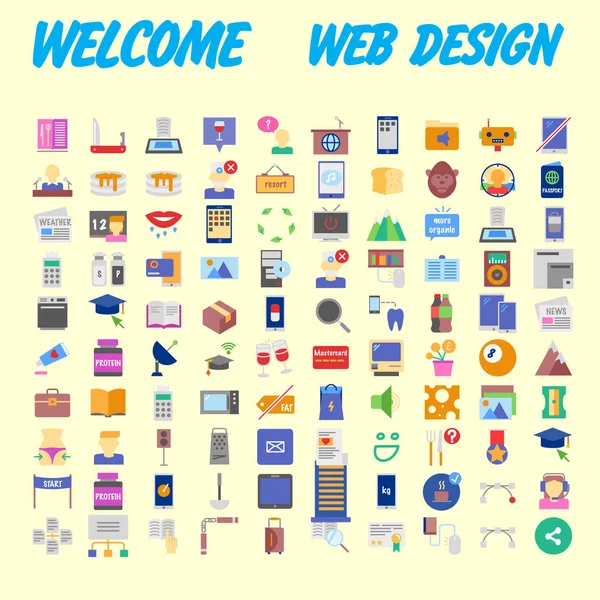 Ensemble Icônes Pack Universel Qualité Big Icon Collection Illustration Vectorielle — Image vectorielle