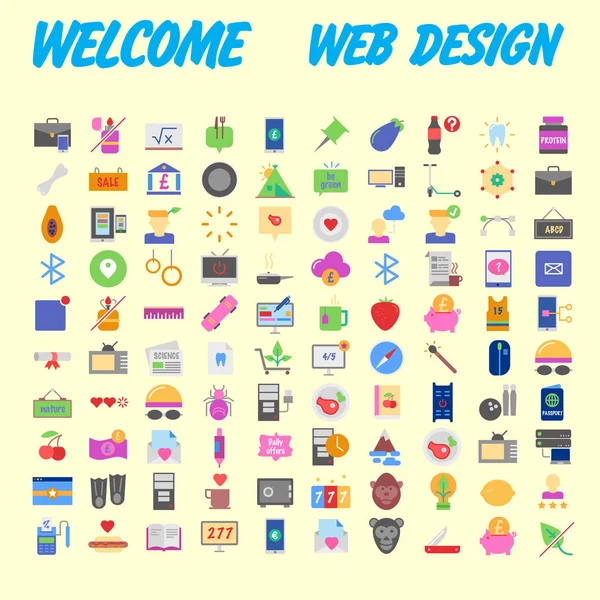 Ensemble Icônes Pack Universel Qualité Big Icon Collection Illustration Vectorielle — Image vectorielle