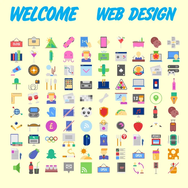 Fundo Laranja 100 Universal Icon Set Para Web Celular Ilustração — Vetor de Stock