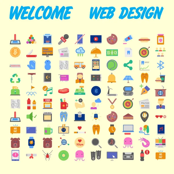 Fondo Naranja 100 Universal Icon Set Para Web Móvil Ilustración — Archivo Imágenes Vectoriales