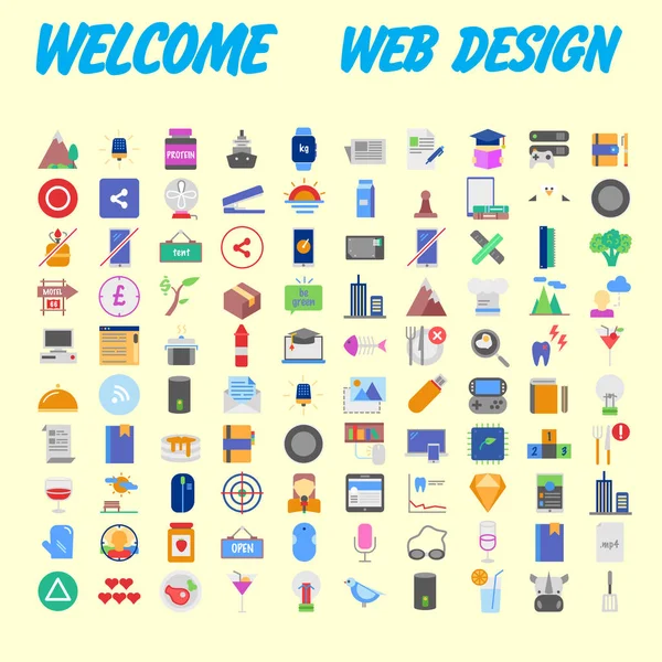 Fundo Laranja 100 Universal Icon Set Para Web Celular Ilustração — Vetor de Stock