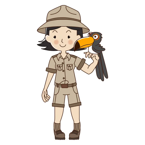 Zookeeper mujer . — Archivo Imágenes Vectoriales