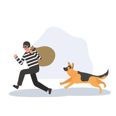 Hırsız hırsız. Alman çoban köpeği tarafından kovalanmış.