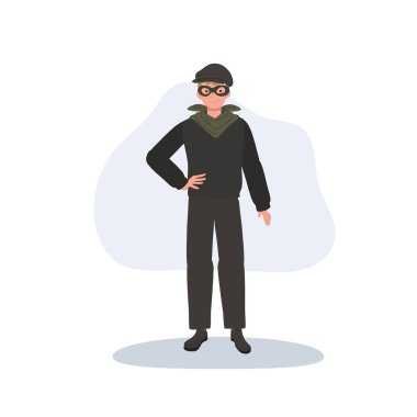 Çizgi film hırsızı. Karakter. Siyah kıyafetli maskeli adam.