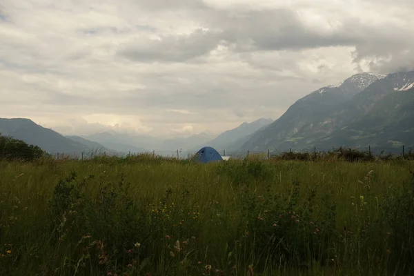 Namiot Regionie Dolina Aosty Alpy Włochy — Zdjęcie stockowe