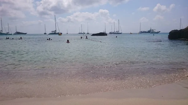 Boote Auf Der Ibiza Cala Comte — Stockfoto