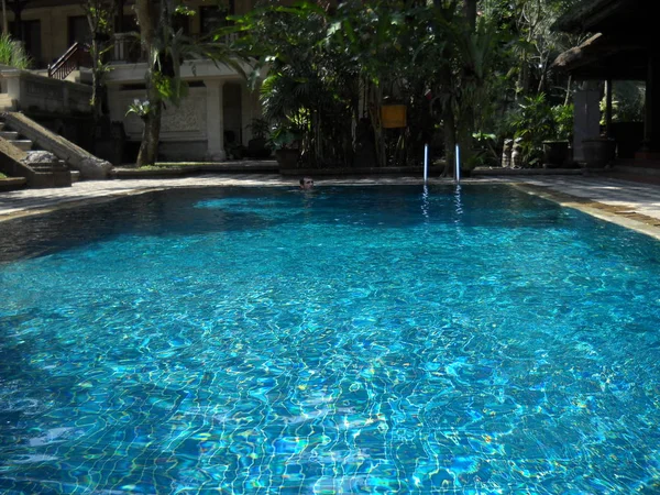 Resort Pool Tropical Garden Ubud Bali Indonesia September 2012 — Stock Photo, Image