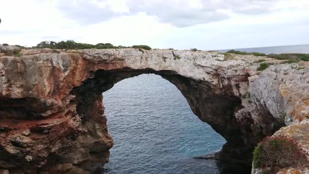 Úžasný Přirozený Most Příroda Mallorské Ostrově Španělsko — Stock video