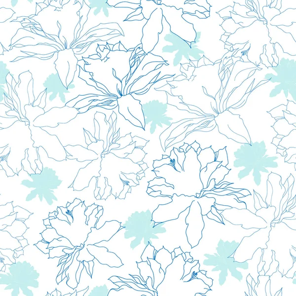 Wzór Kwiatami Ręcznie Rysowane Tła Kwiatowy Grafika Dla Tekstyliów Tkanin — Wektor stockowy
