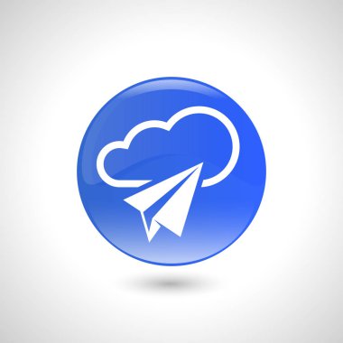 kağıt düzlem basit simgesi, vektör illüstrasyon ile bulut