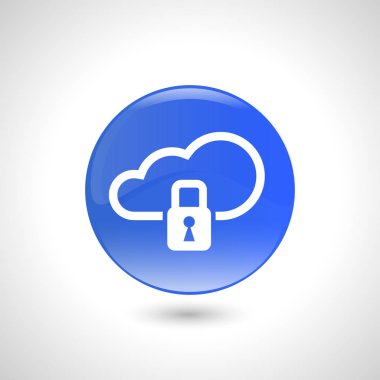 kilit basit simgesi, vektör illüstrasyon ile bulut