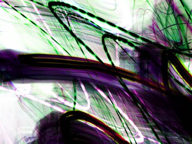 Işık efektleri. Neon parıltısı. Şenlik dekorasyonu. Bulanık arkaplan. Renkli desen.