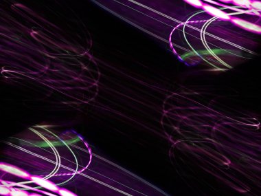 Işık efektleri. Neon parıltısı. Şenlik dekorasyonu. Bulanık arkaplan. Renkli desen.