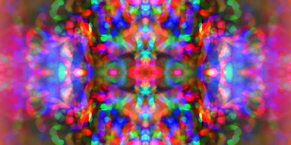 Szimmetria Reflexió Fényhatások Neonfény Absztrakt Elmosódott Háttér Színes Mintázat Textúra — Stock Fotó
