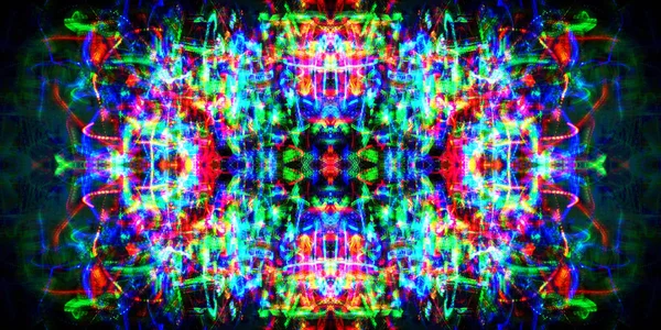 Symmetria Heijastus Kevyet Vaikutukset Neonhehku Abstrakti Hämärtynyt Tausta Värikäs Kuvio — kuvapankkivalokuva