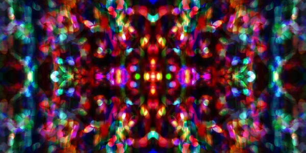 Symmetrie Reflectie Lichteffecten Neon Gloed Abstracte Onscherpe Achtergrond Kleurrijke Patroon — Stockfoto