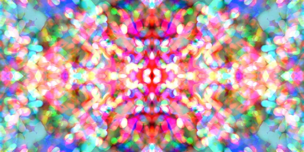 Simetri ve yansıma. Işık efektleri. Neon parıltısı. Soyut bulanık arka plan. Renkli desen. Doku.