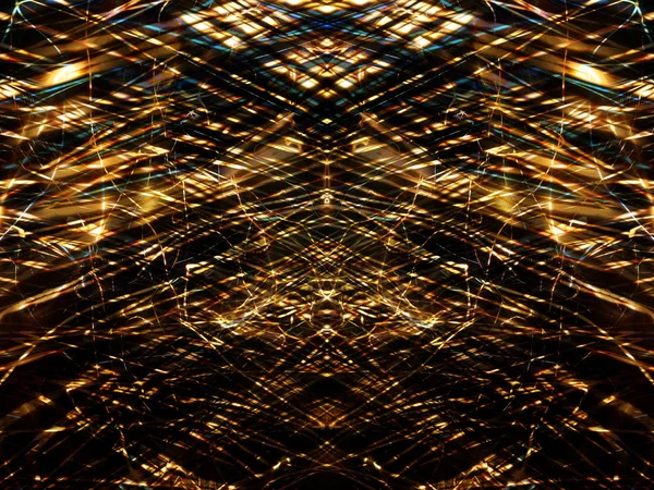 対称性と反射 光の効果 ネオンの輝き抽象的なぼやけた背景 カラフルなパターン — ストック写真
