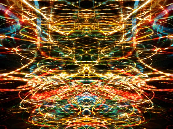 Symmetrie Reflectie Lichteffecten Neon Gloed Abstracte Onscherpe Achtergrond Kleurrijke Patroon — Stockfoto