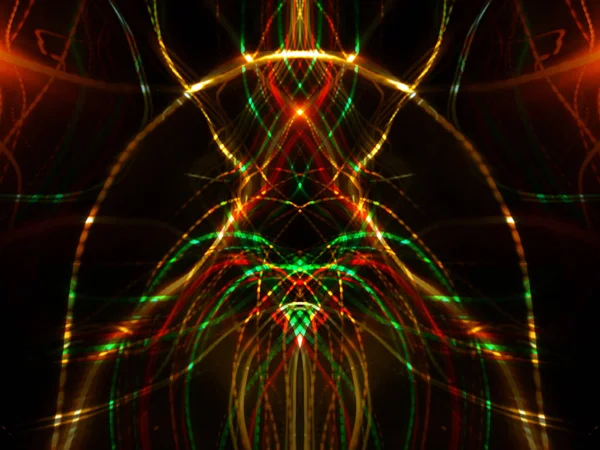 Symmetrie Reflectie Lichteffecten Neon Gloed Abstracte Onscherpe Achtergrond Kleurrijke Patroon — Stockfoto