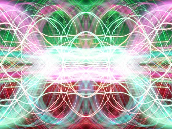 Symetria Odbicie Efekty Świetlne Blask Neon Streszczenie Niewyraźne Tło Kolorowy — Zdjęcie stockowe