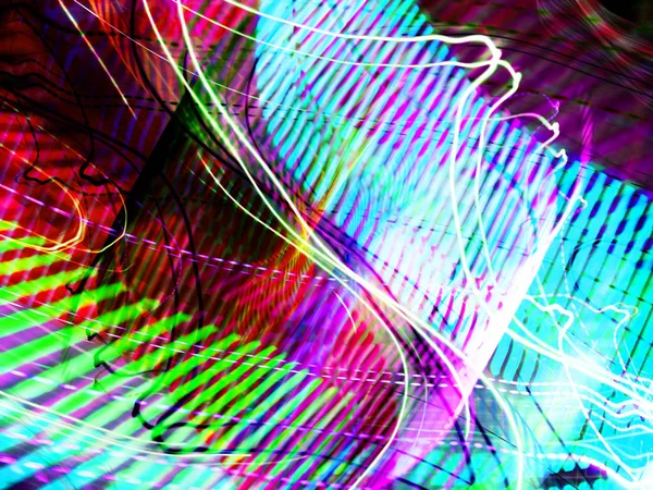 ライトペインティング ネオンの輝き抽象的なぼやけた背景 カラフルなパターン — ストック写真