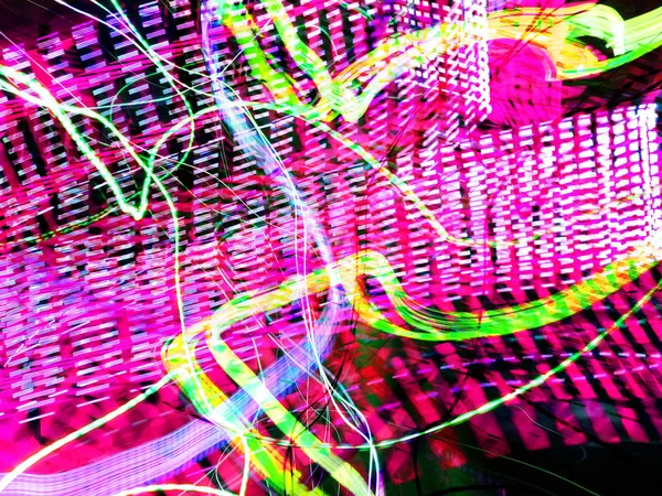 Light Painting Neon Glow Abstract Blurred Background Colorful Pattern — Stock Photo, Image