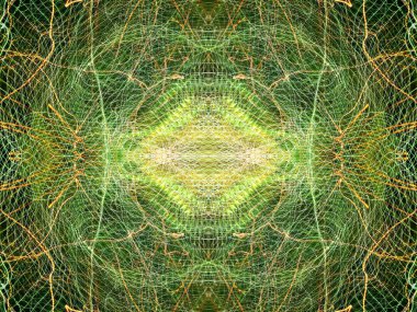 Işık efektleri. Neon parıltısı. Simetri ve yansıma. Şenlik dekorasyonu. Bulanık arkaplan. Parlak doku. Parlak desen.