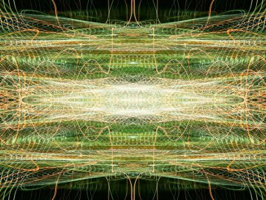 Işık efektleri. Neon parıltısı. Simetri ve yansıma. Şenlik dekorasyonu. Bulanık arkaplan. Parlak doku. Parlak desen.