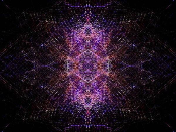 Kevyet Vaikutukset Neonhehku Symmetria Heijastus Juhlallinen Koristelu Abstrakti Hämärtynyt Tausta — kuvapankkivalokuva
