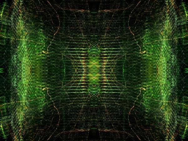 Lichteffecten Neon Gloed Symmetrie Reflectie Feestelijke Versiering Abstracte Wazige Achtergrond — Stockfoto