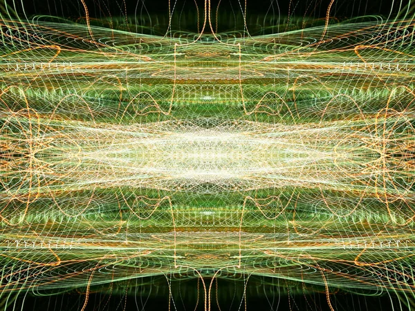 Ljuseffekter Neonglöd Symmetri Och Reflektion Festlig Dekoration Abstrakt Suddig Bakgrund — Stockfoto