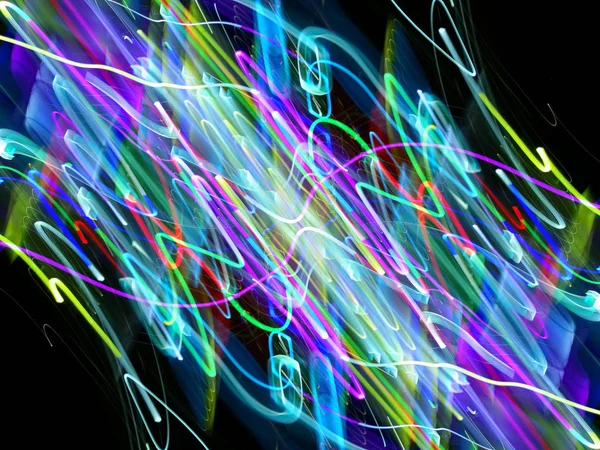 Hafif Boya Neon Parıltısı Simetri Yansıma Şenlik Dekorasyonu Bulanık Arkaplan — Stok fotoğraf