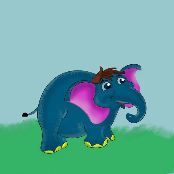 Ilustracja Szczęśliwego Słonia — Zdjęcie stockowe