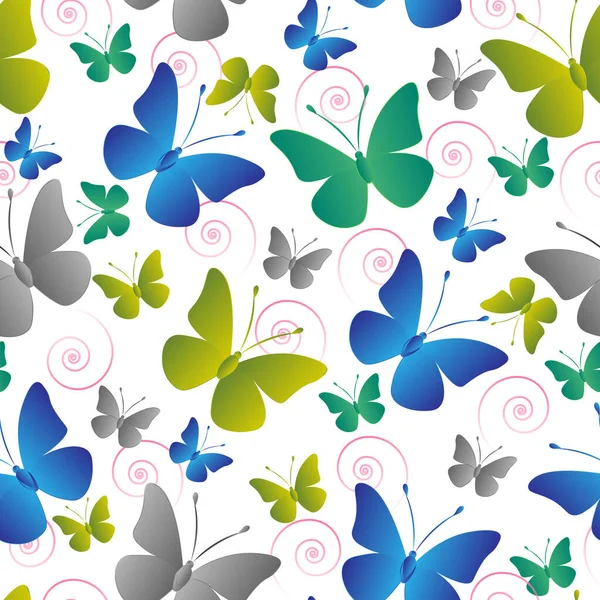 Butterfly Seamless Colorful Pattern White Background Perfect Cover Books Decor — Stock Photo, Image