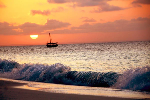 Dhow solnedgang - Stock-foto