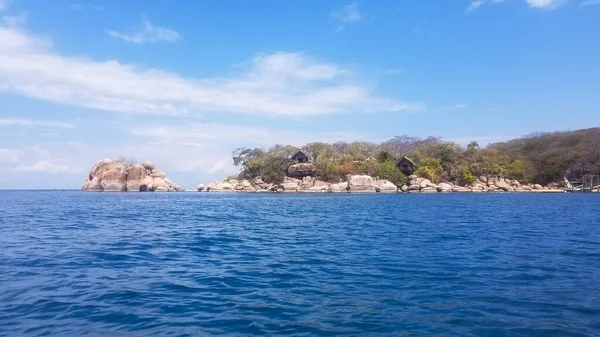 Vzdálenost Malého Ostrova Jezeře Malawi — Stock fotografie