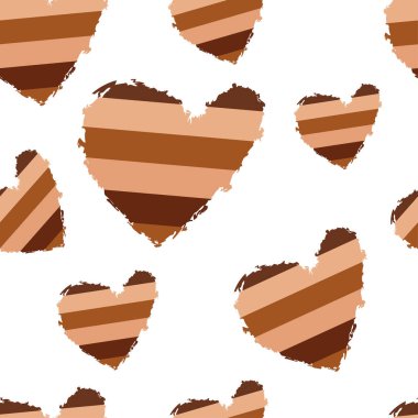 Siyah hayatların soyut kalplerine sahip kusursuz desenler önemlidir. Farklı renklerde cilt. Irkçılığı bırak. Modern soyut tasarım.