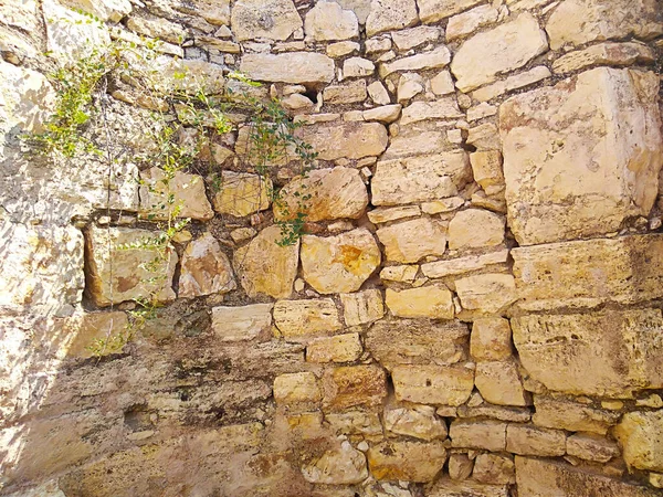 Muro Una Pietra Granito Antiche Rovine Nella Città Side Turchia — Foto Stock