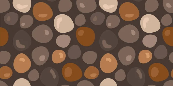 Seamless Pattern Abstract Pebbles Dark Background Colored Stones Modern Design — Stock Vector