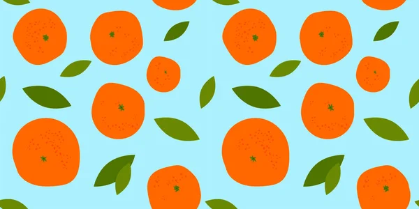 Patrón Sin Costuras Con Cítricos Color Naranja Brillante Sobre Fondo — Archivo Imágenes Vectoriales